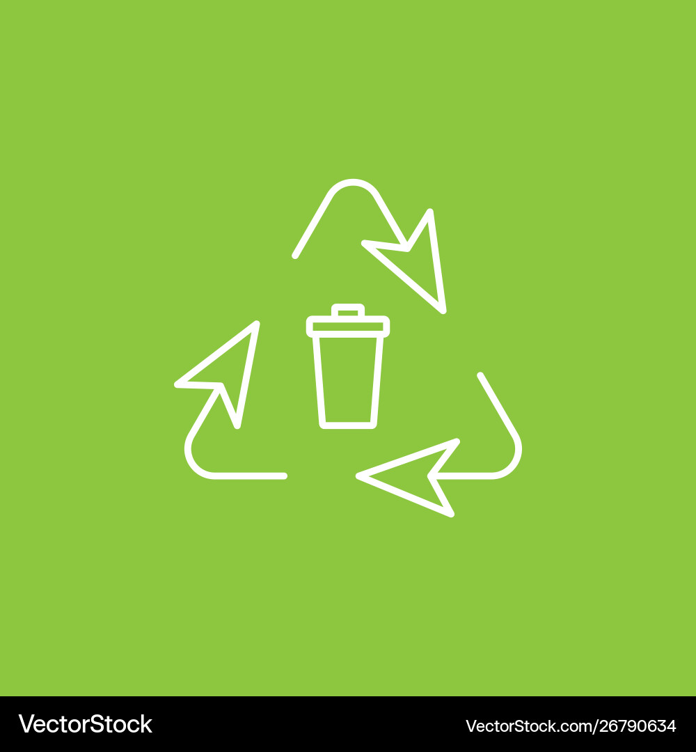 Trashcan eco icon - simple element from ui Trashcan eco icon - simple element from ui Vector Image