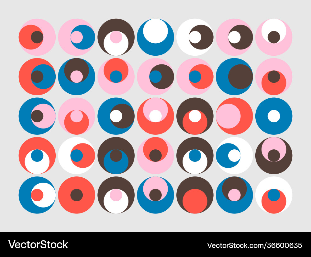 Abstract circles geometric pattern design vector image