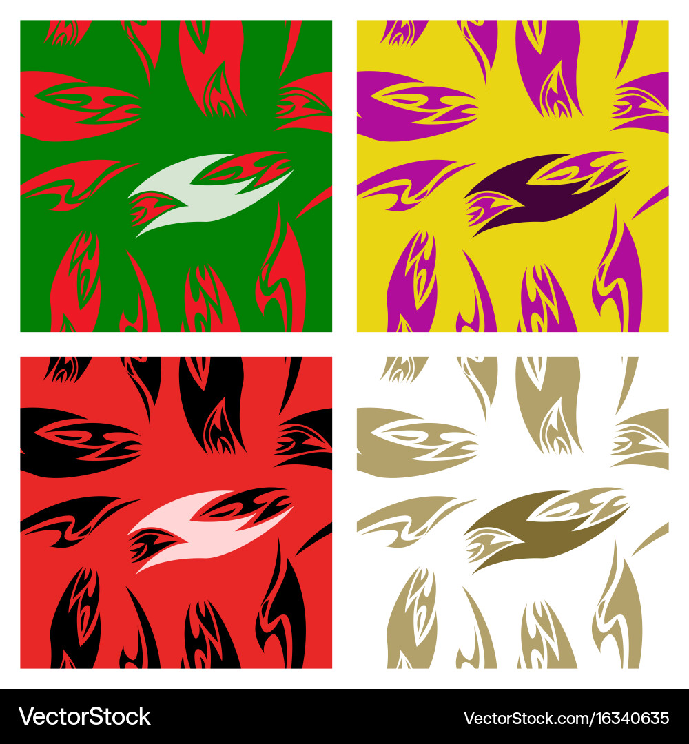 Assembly of patterns in striped style vector image