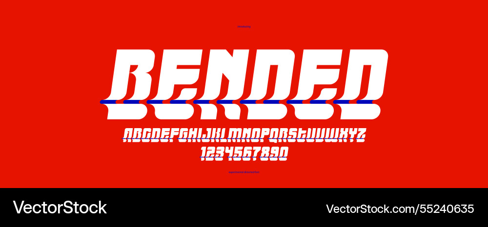 Bended and deformed display font for logos Bended and deformed display font for logos vector image