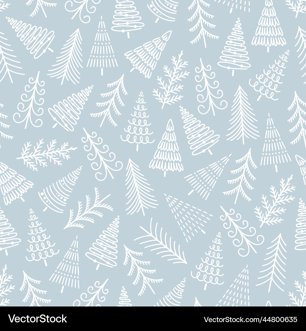 Christmas Tree Pattern - Winter Wonderland vector image