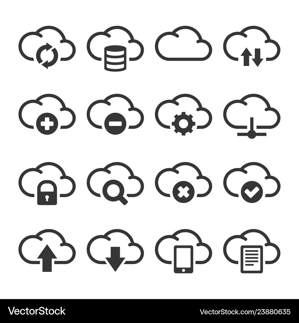 Cloud Computing Icons - Set of 30 vector image