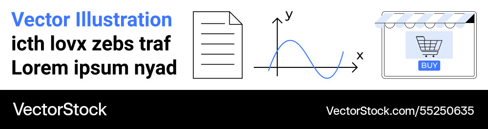 Document analysis graph interpretation Vector Image