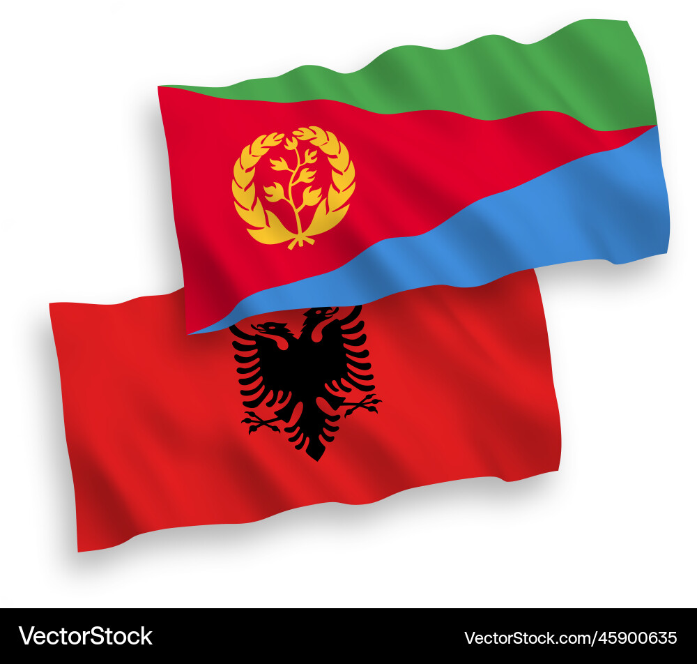 Flags of eritrea and albania on a white background Vector Image