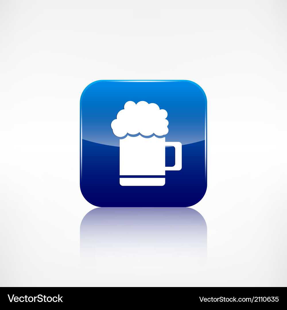 Glass of beer web icon application button Vector Image