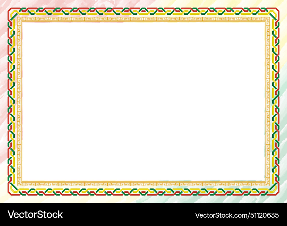 Horizontal frame and border with bolivia flag Horizontal frame and border with bolivia flag vector image