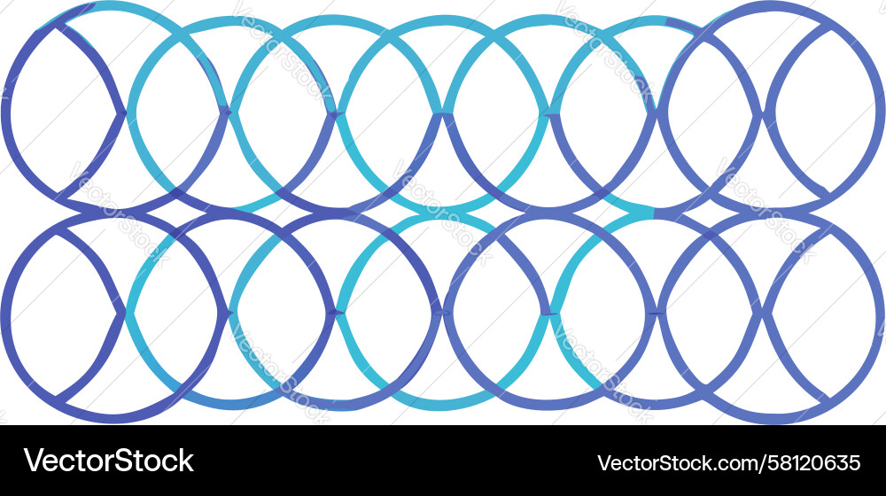 Interlocking Blue Circle Pattern Vector Image