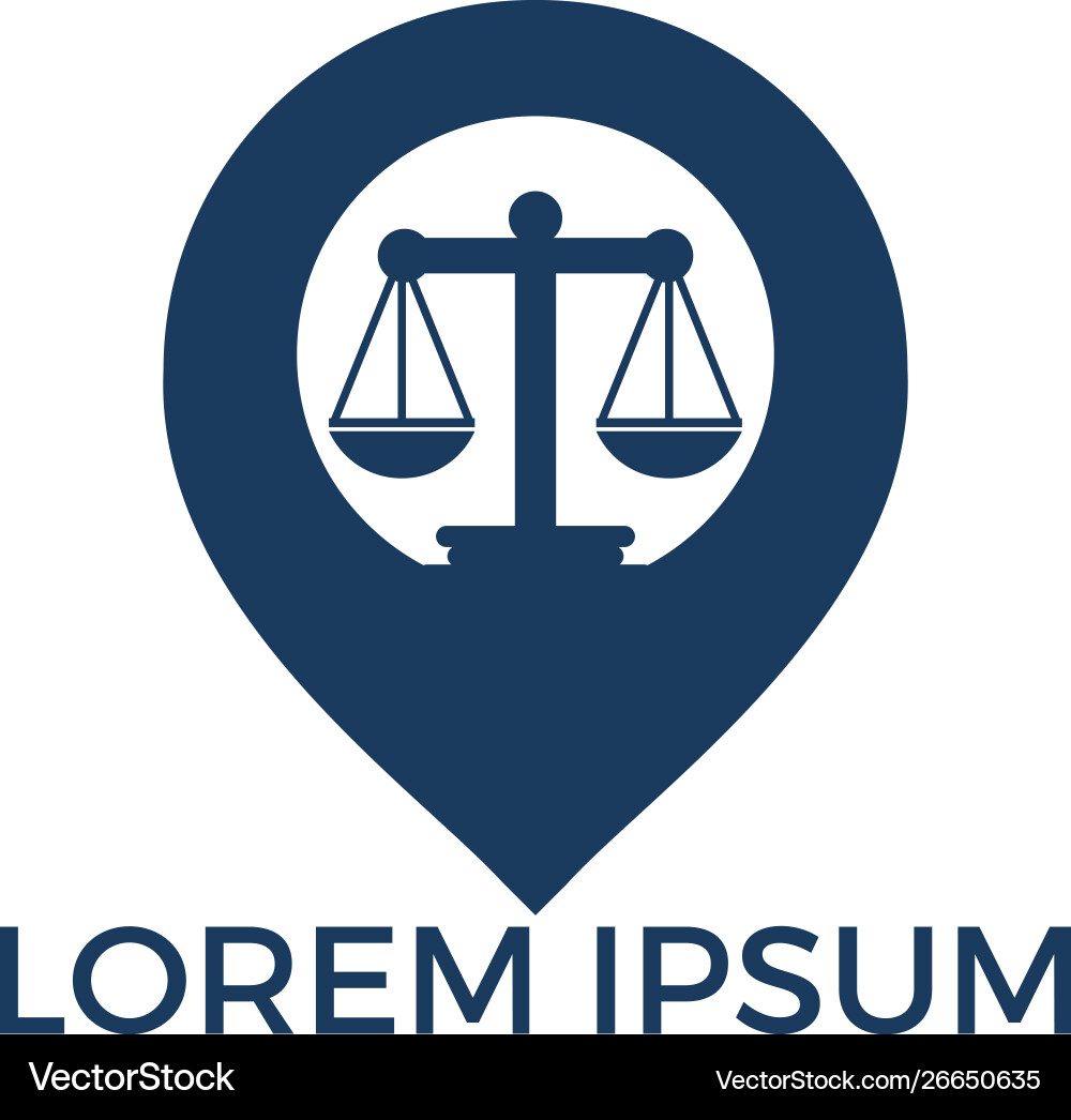 Libra and map pointer logo design vector image