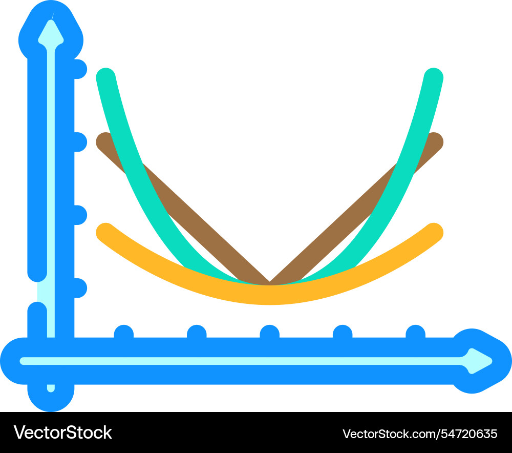 Loss function chart machine learning color icon Vector Image
