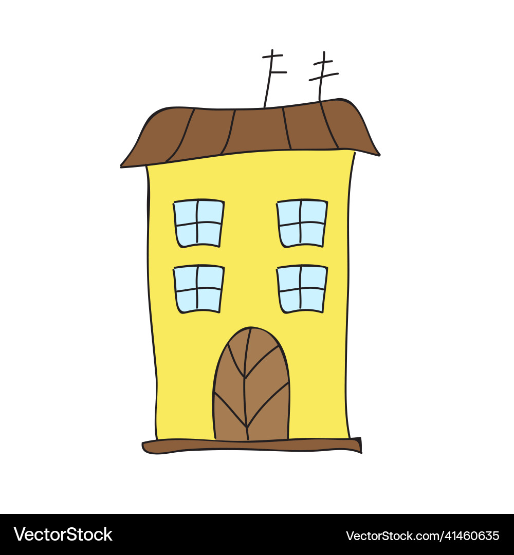 Multi storey building on white background simple Multi storey building on white background simple vector image