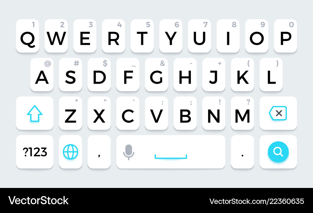 Phone keyboard cellphone keypad with letters vector image