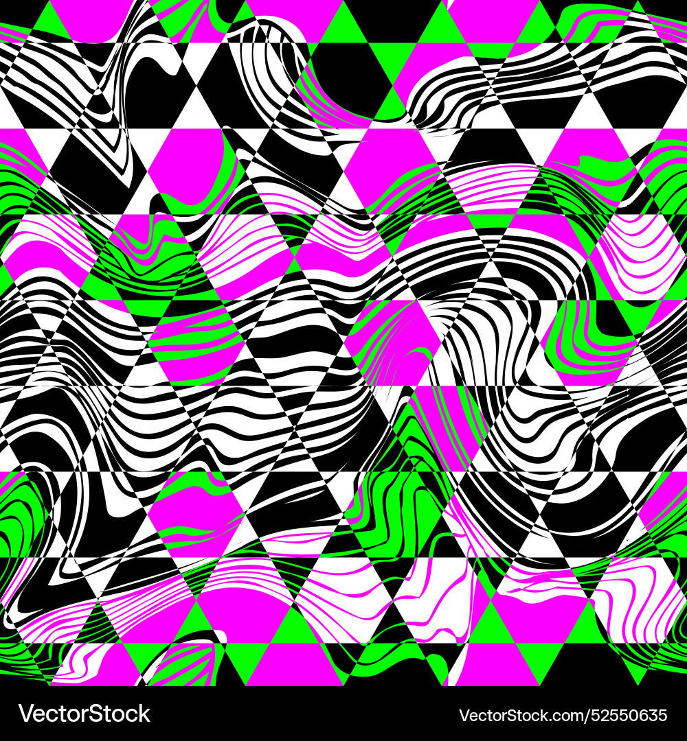 Psychedelic grid seamless pattern Psychedelic grid seamless pattern vector image