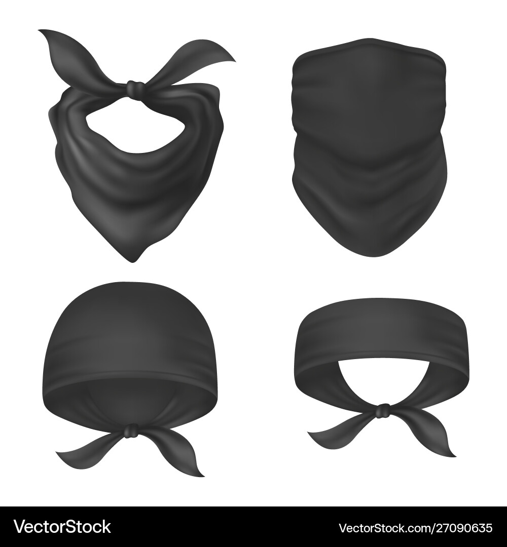 Set isolated bandanna and face mask Set isolated bandanna and face mask vector image