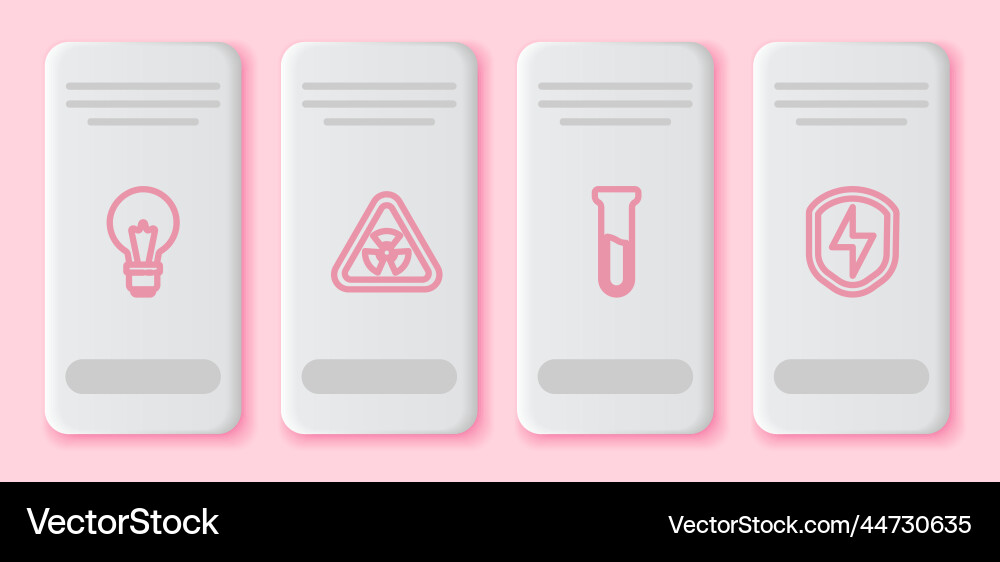 Set line light bulb with concept of idea triangle Vector Image