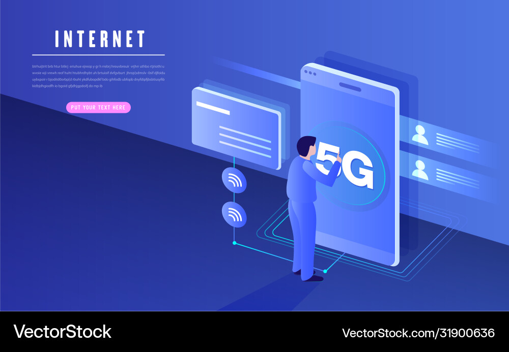 5g network wireless internet wi-fi connection 5g network wireless internet wi-fi connection vector image
