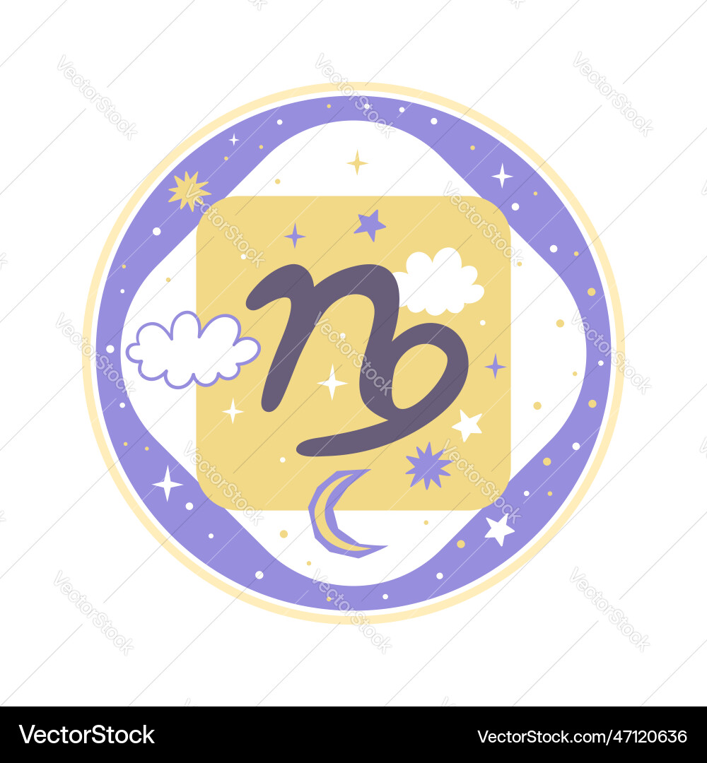 Astrology horoscope element capricorn zodiac Astrology horoscope element capricorn zodiac vector image