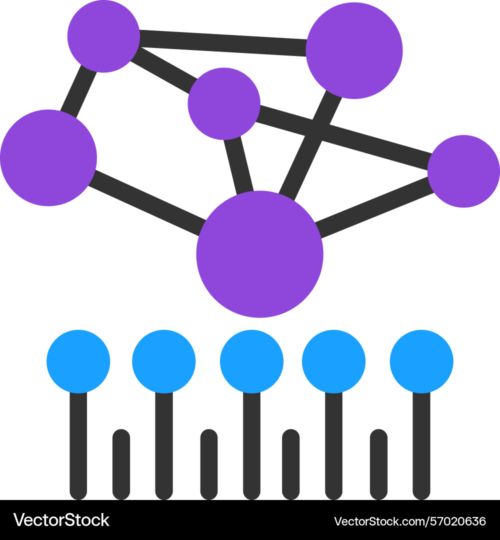 Bioinformatics flat style icon design vector image