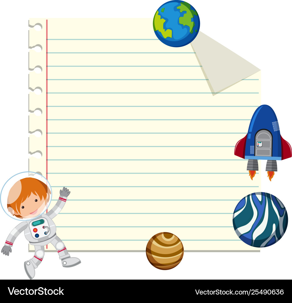 Blank note with space element vector image