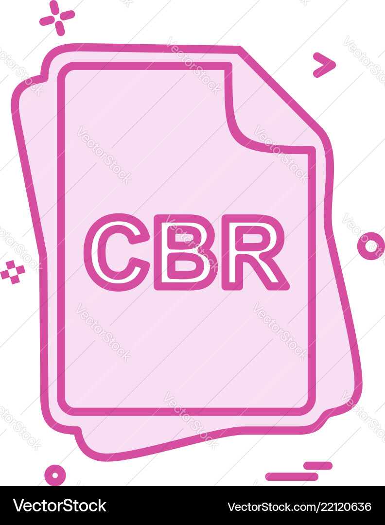 Cbr file type icon design Vector Image