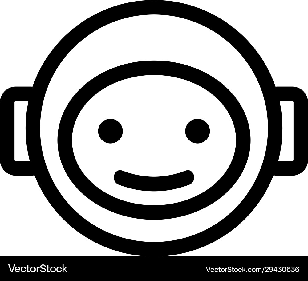 Chat bot icon isolated contour symbol Chat bot icon isolated contour symbol vector image