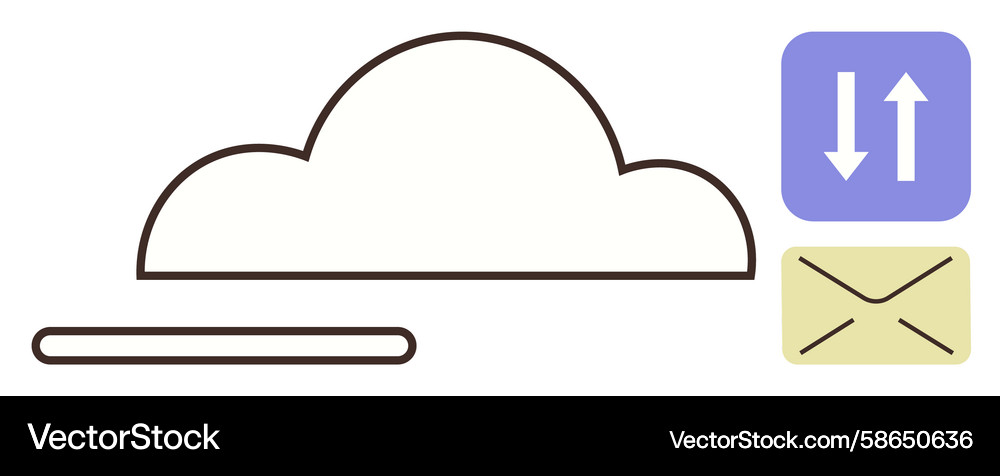 Cloud storage concept with data upload sharing Vector Image