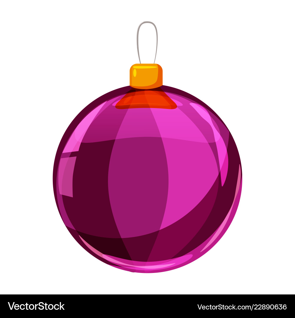 Colour christmas purple ball isolated on white Colour christmas purple ball isolated on white vector image