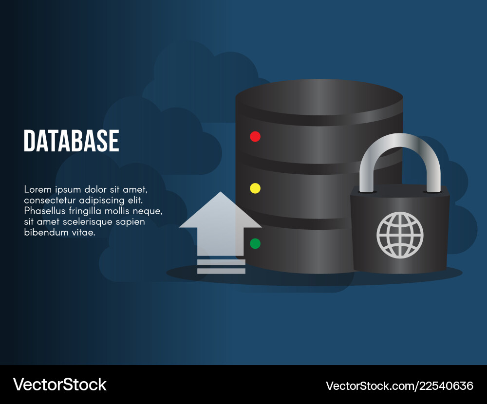 Database update concept design template Database update concept design template vector image