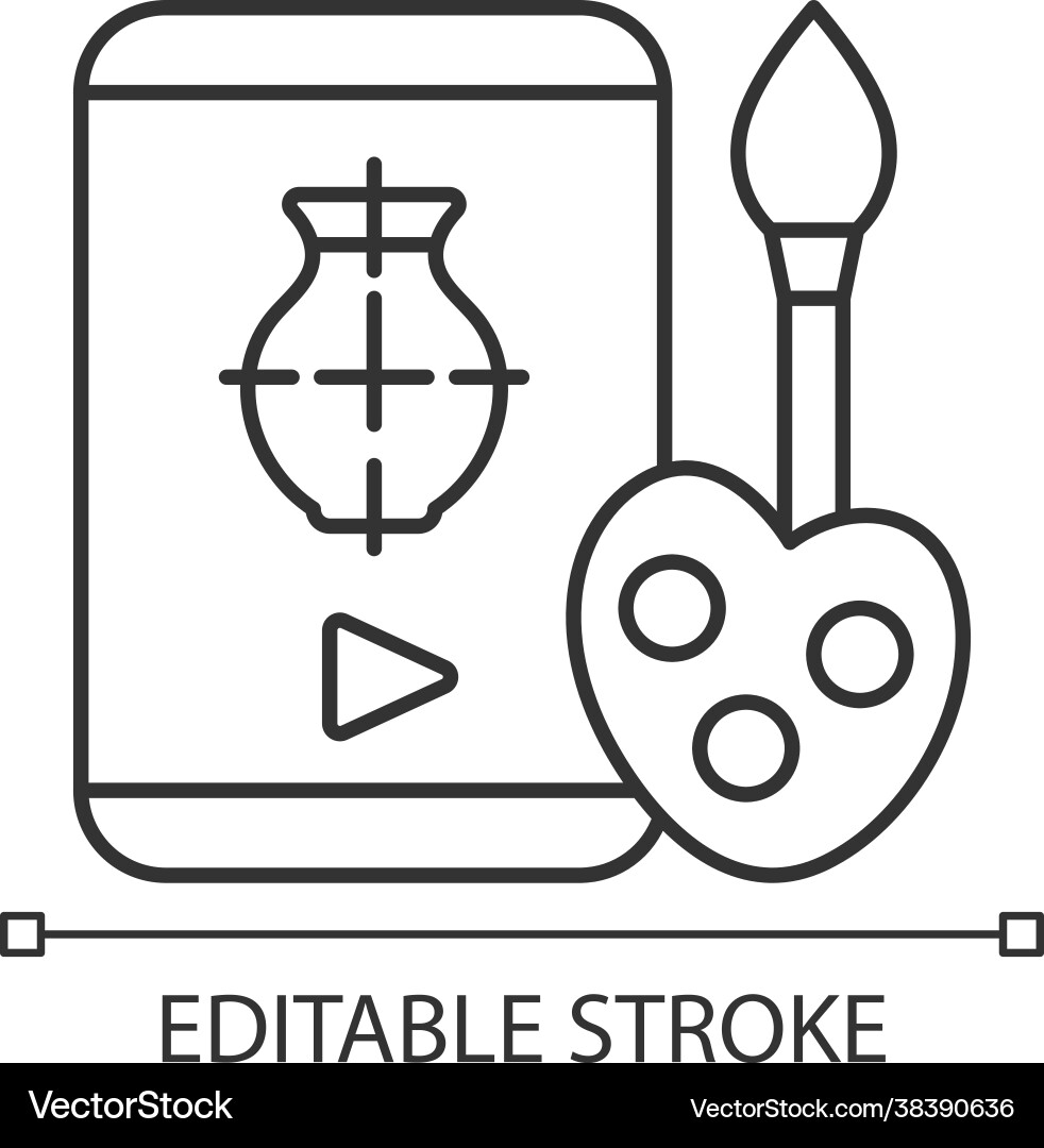 Drawing tutorials linear icon Drawing tutorials linear icon Vector Image