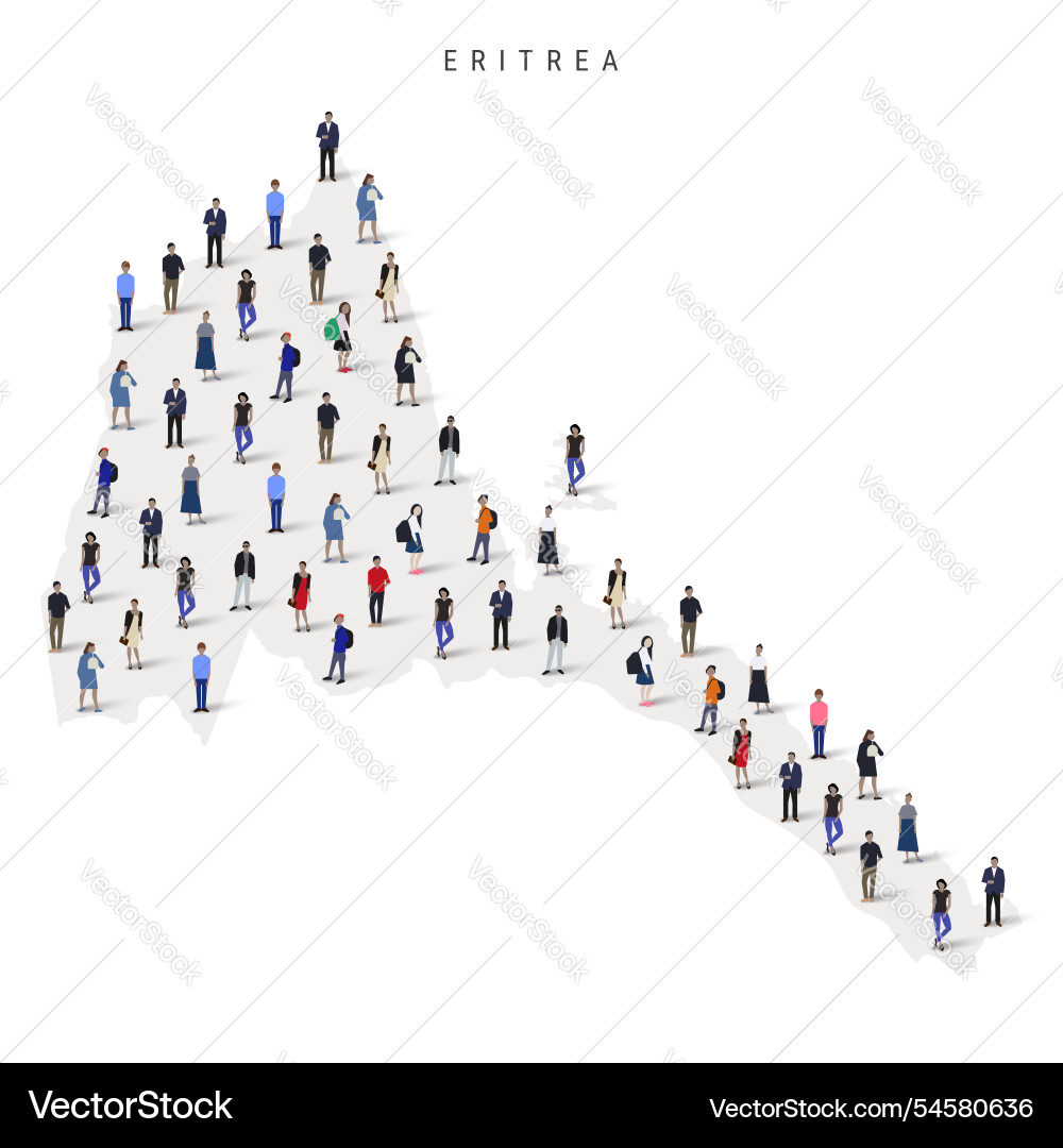 Eritrea population map large group of people Eritrea population map large group of people vector image