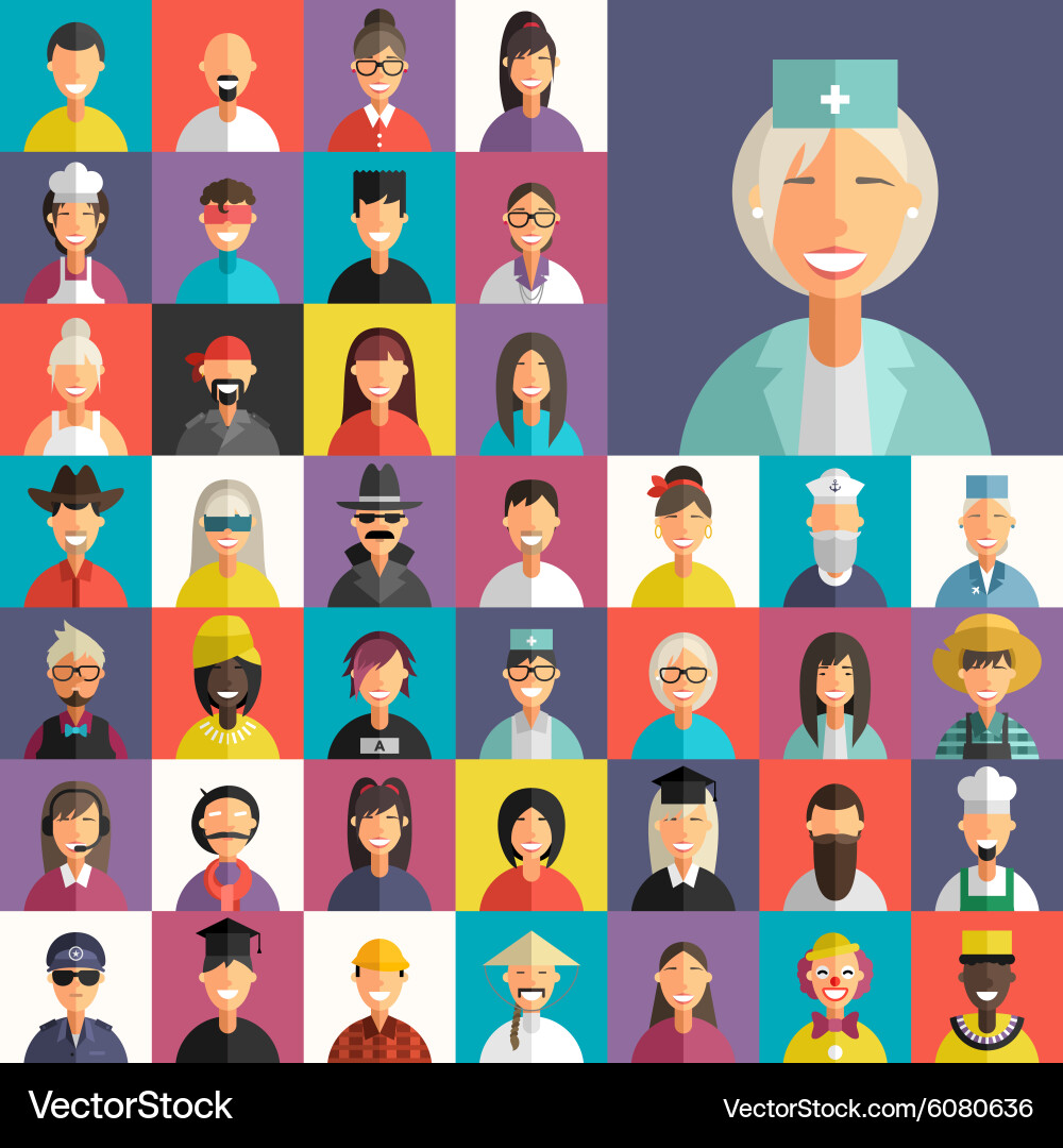 Flat design colorful background different vector image
