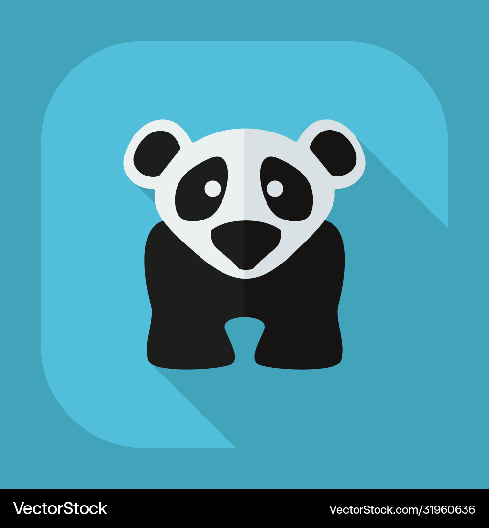 Flat modern design with shadow icons pandas vector image