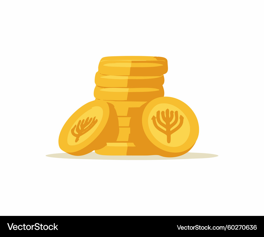 Hanukkah Gelt Coins (60270636) – Royalty-Free Vector | VectorStock