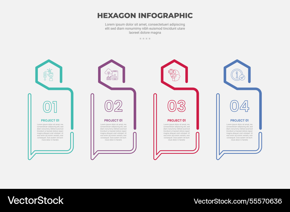 Hexagon or hexagonal base shape infographic Hexagon or hexagonal base shape infographic vector image