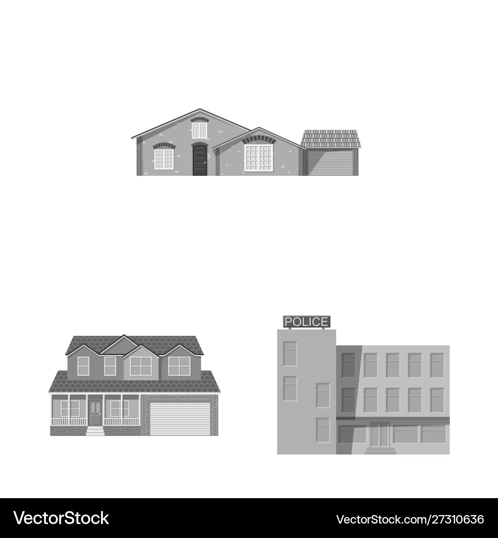 Isolated object building and front logo Vector Image