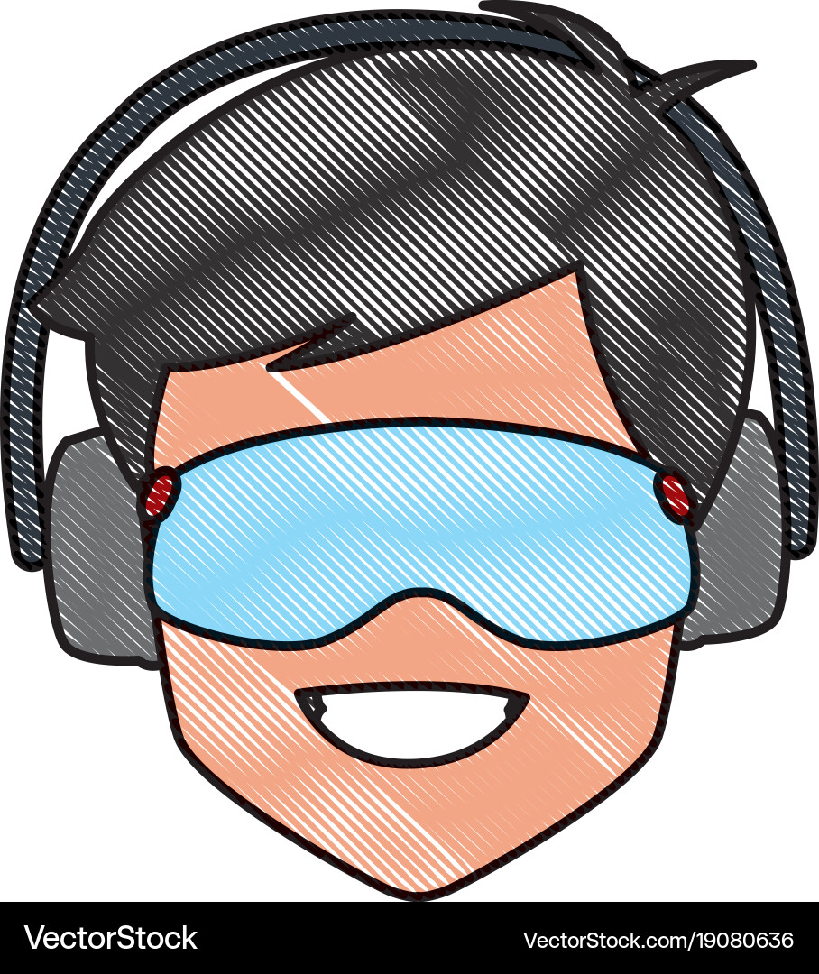 Man with winter googles face Vector Image