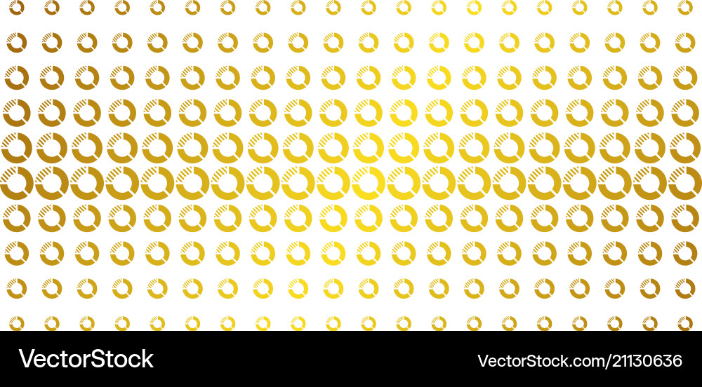 Pie chart gold halftone array Pie chart gold halftone array vector image