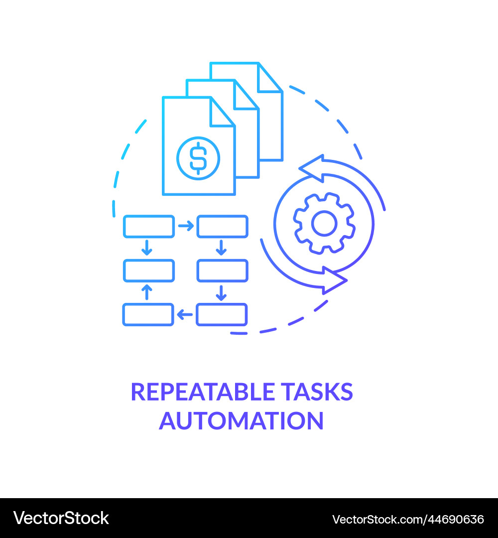 Repeatable tasks automation blue gradient concept Repeatable tasks automation blue gradient concept vector image