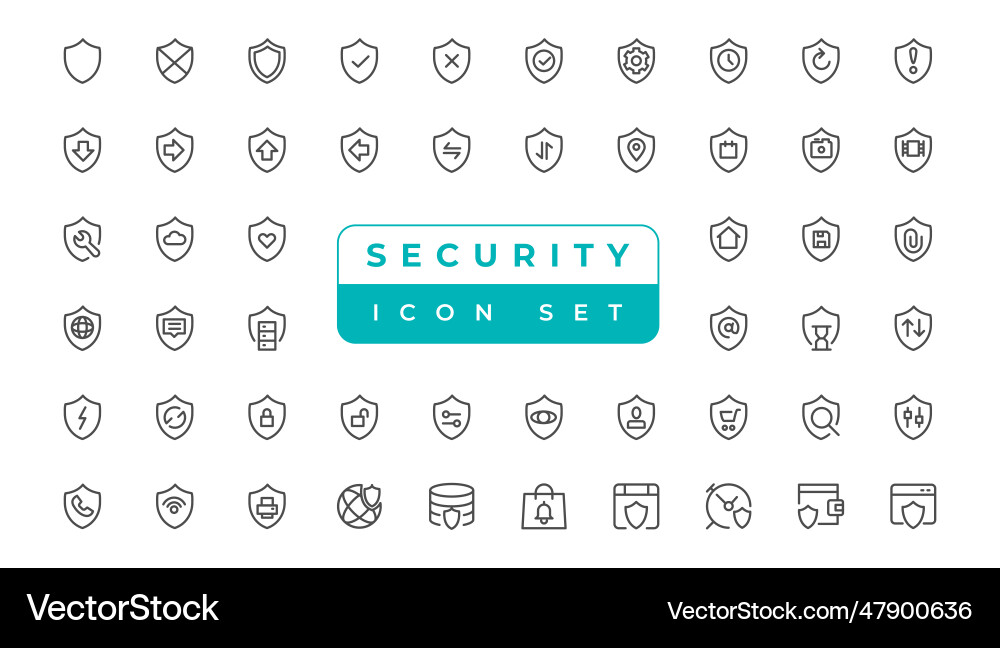 Security set of web icons in line style cyber Security set of web icons in line style cyber vector image