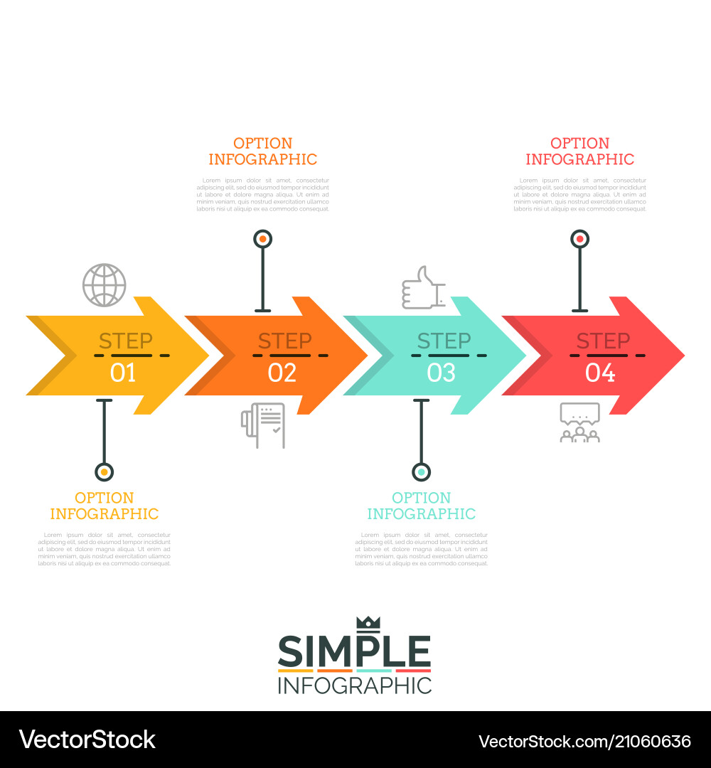 Sequential Arrows - Step by Step Process vector image