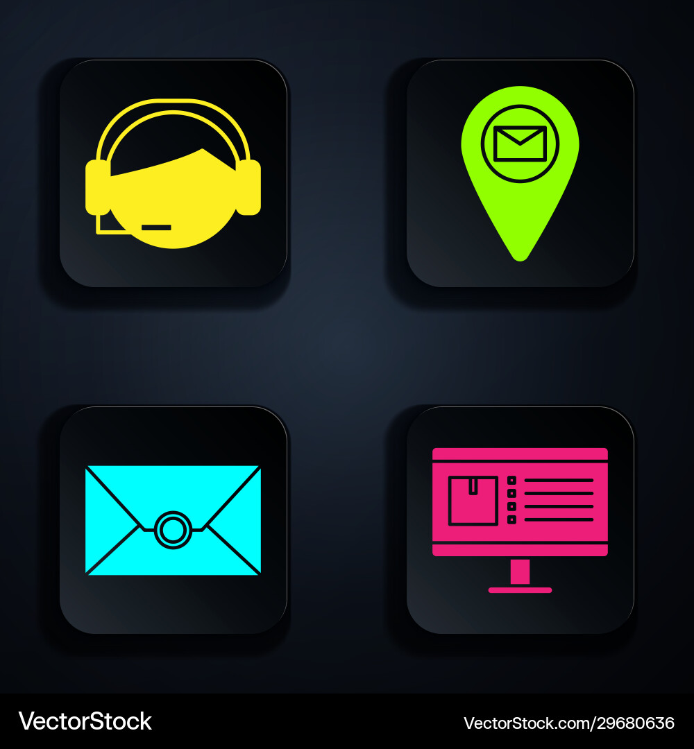 Set computer monitor with app delivery tracking Set computer monitor with app delivery tracking vector image
