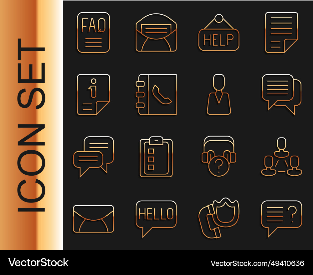 Set line unknown search employee hierarchy speech Set line unknown search employee hierarchy speech vector image