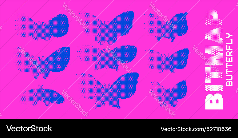 Set of 8-bit pixel-art style stickers with an flat Set of 8-bit pixel-art style stickers with an flat vector image