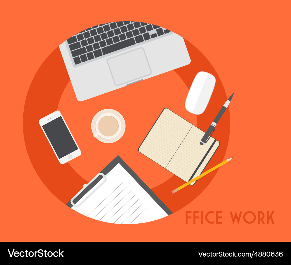 Set of flat business office Vector Image