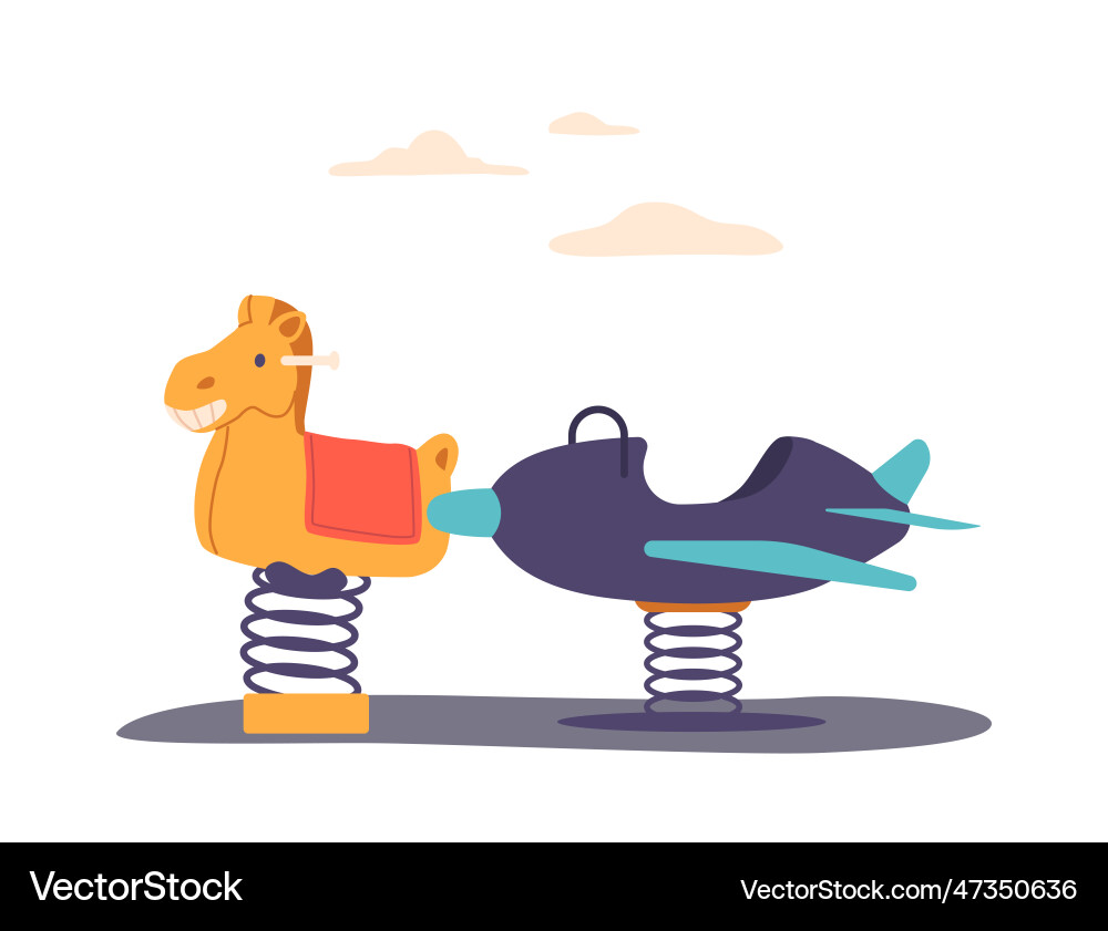Spring-mounted swings provide a fun and dynamic Spring-mounted swings provide a fun and dynamic vector image