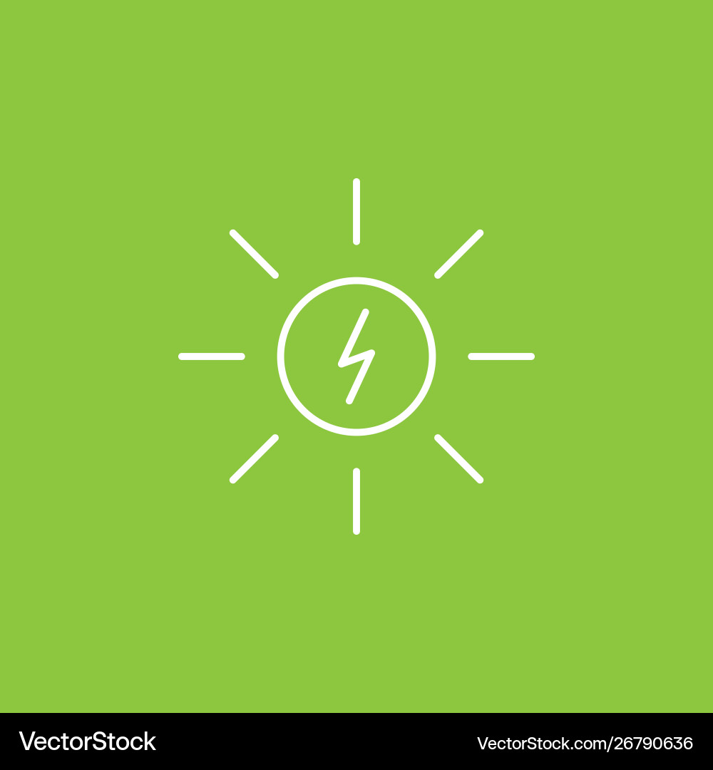 Sun energy icon - simple element from ui concept Vector Image