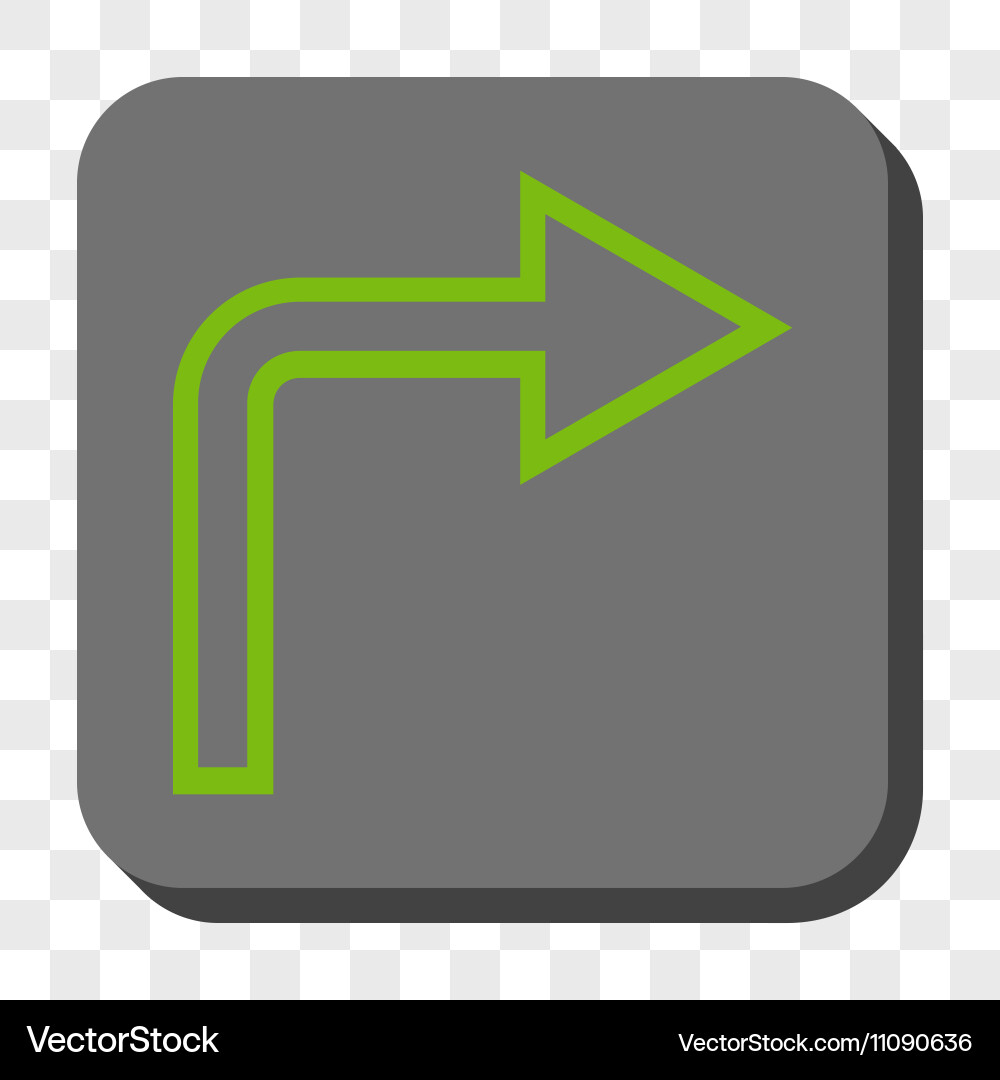 Turn right rounded square button vector image