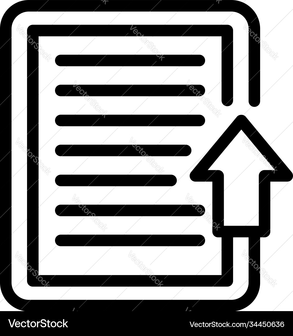 Upload tablet text icon outline style Upload tablet text icon outline style vector image