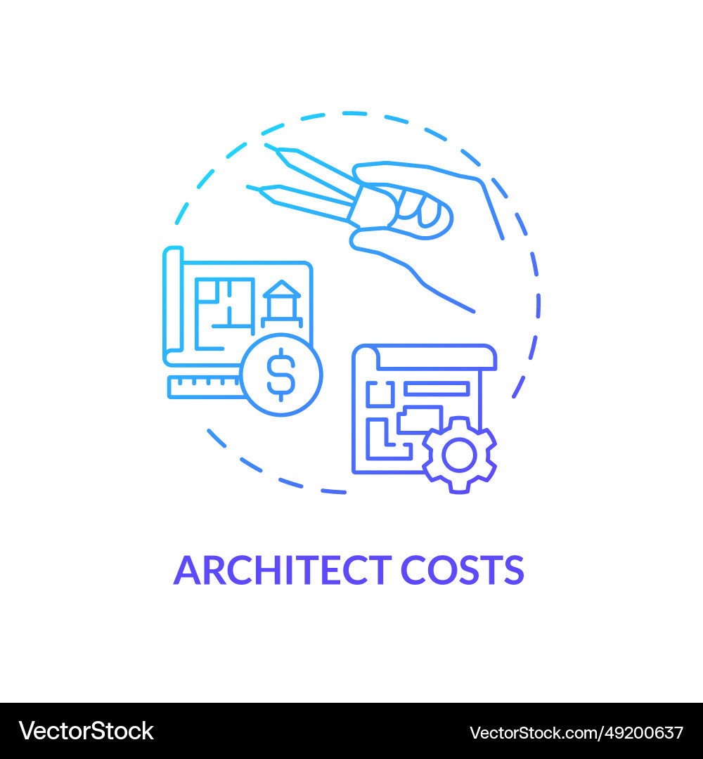 2d thin line gradient icon architect costs concept 2d thin line gradient icon architect costs concept vector image