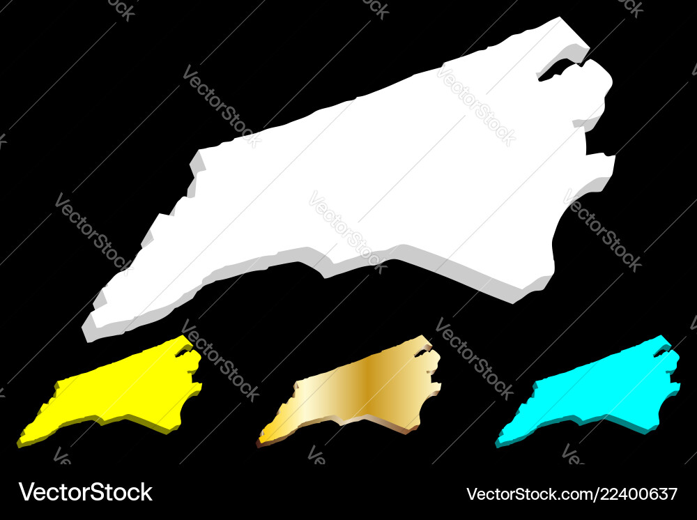 3d map of north carolina 3d map of north carolina vector image