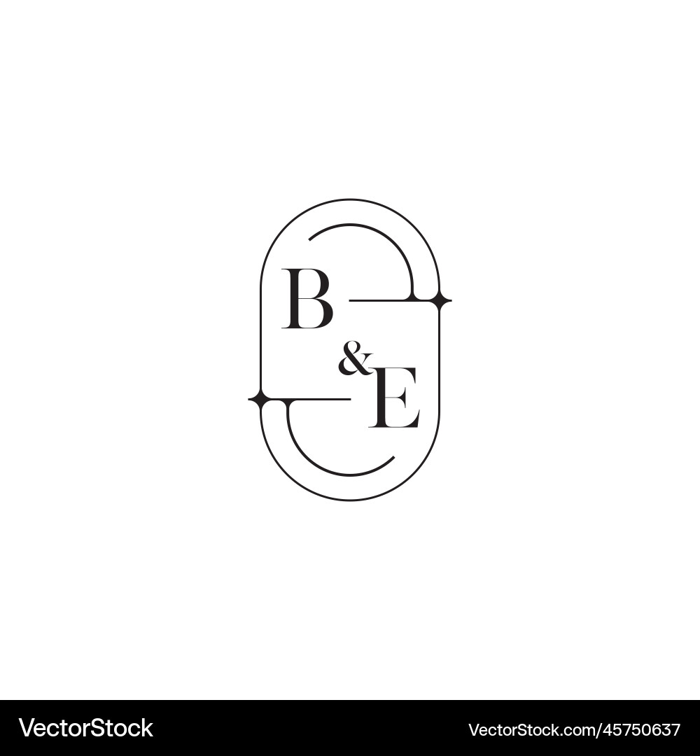 Be line simple initial concept with high quality vector image